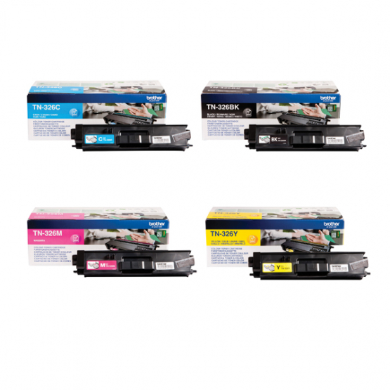 Brother TN326 Toner CartridgeMulti-Pack - Black, Cyan, Magenta, Yellow (BA810616) 